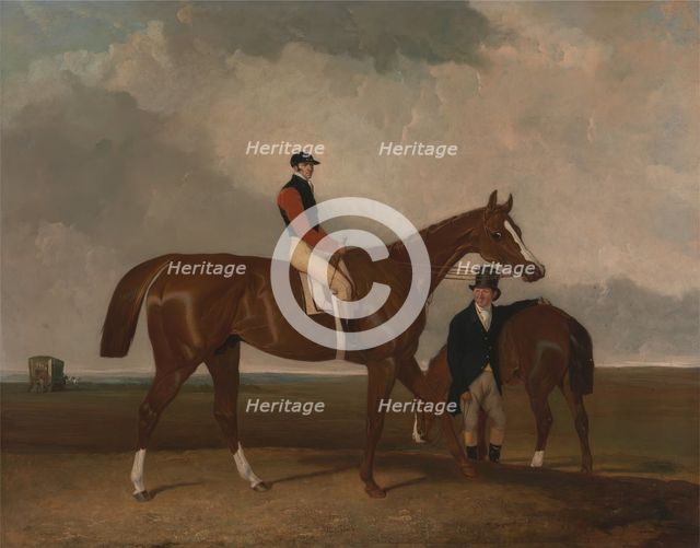 Elis' at Doncaster, Ridden by John Day, with his Van in the Background, between 1836 and 1837. Creator: Abraham Cooper.