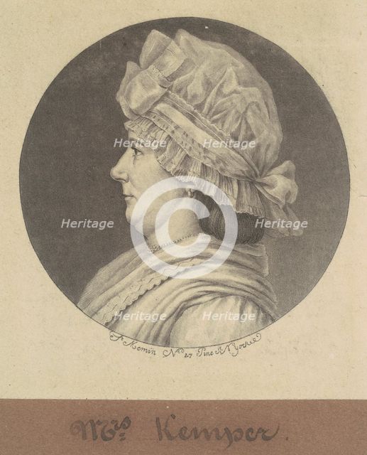 Elizabeth Marius Kemper, 1797. Creator: Charles Balthazar Julien Févret de Saint-Mémin.