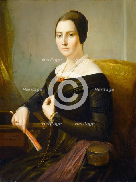 Elizabeth Oakes Prince Smith (Mrs. Seba Smith), c. 1845. Creator: John Wesley Paradise.