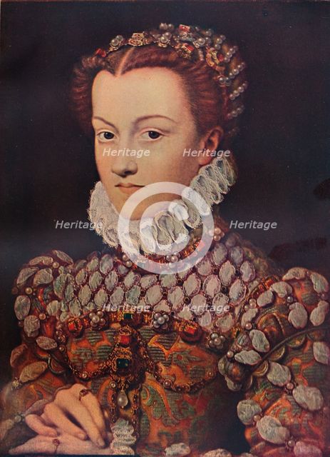 Elizabeth of Austria, (1554-1592), wife of King Charles IX (1550-1574), c1571, (1911). Artist: Francois Clouet