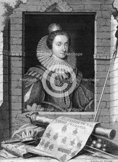Elizabeth of Bohemia, c1700-1750.Artist: George Vertue