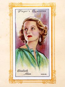 Elizabeth Allan Collectables Picture of movie stars that came with the Players cigarette packet, 193 Creator: Unknown