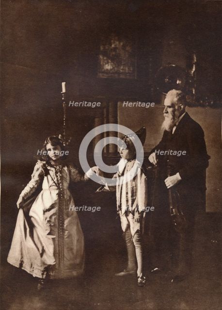 'Elizabeth Angela Marguerite Bowes-Lyon, in a dance lesson with her brother', 1909. Creator: Unknown.