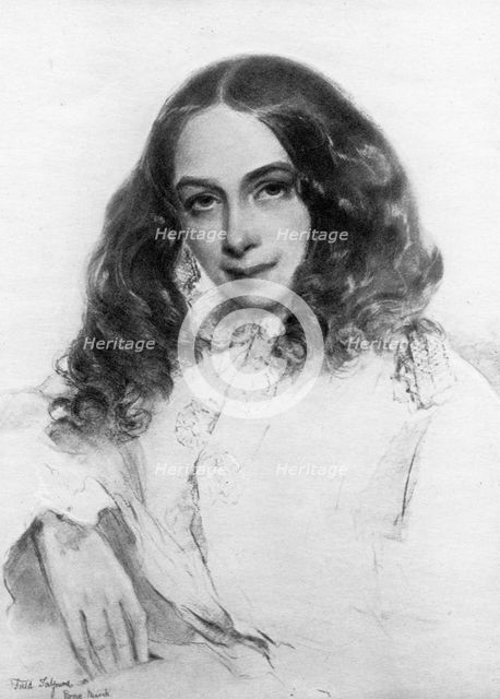 Elizabeth Barrett Browning, British poet, 1859. Artist: Unknown