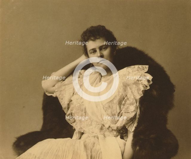 Elizabeth Cameron, three-quarter-length portrait, seated, facing front..., between c1890 and c1910. Creator: Frances Benjamin Johnston.