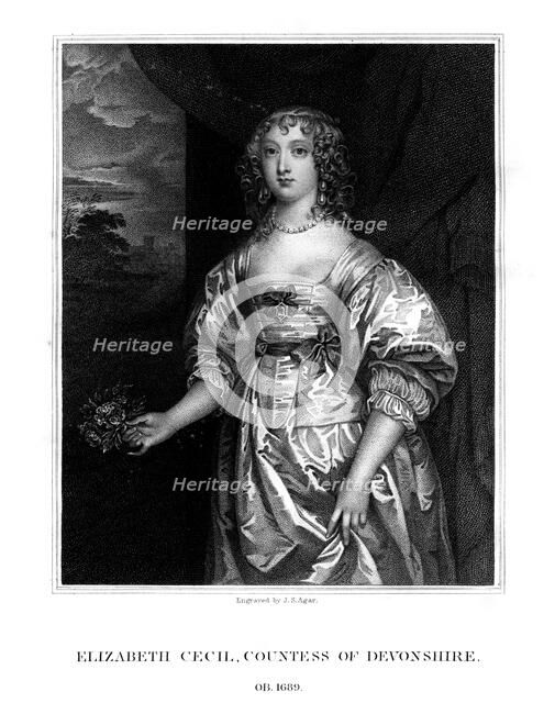 Elizabeth Cecil, Countess of Devonshire, (1824).Artist: John Samuel Agar