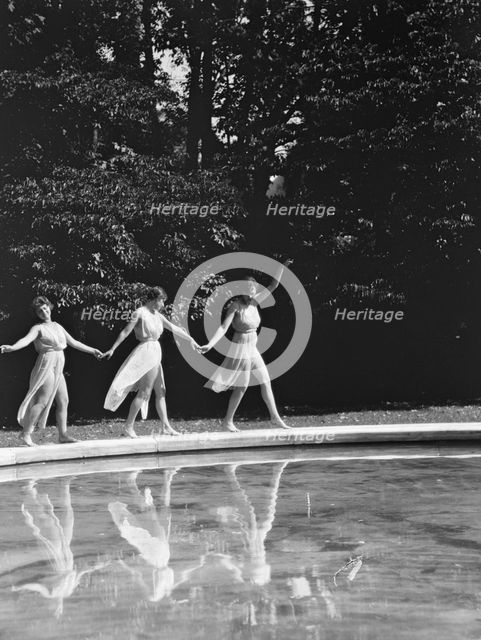 Elizabeth Duncan dancers and children, 1927 Creator: Arnold Genthe.