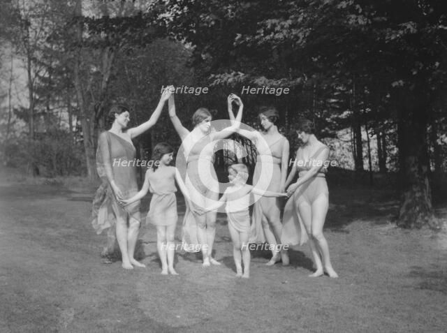 Elizabeth Duncan dancers and children, 1929 Creator: Arnold Genthe.