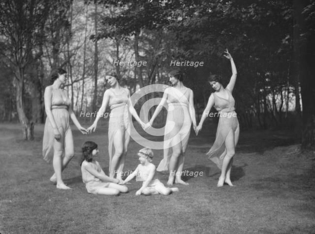 Elizabeth Duncan dancers and children, 1929 Creator: Arnold Genthe.