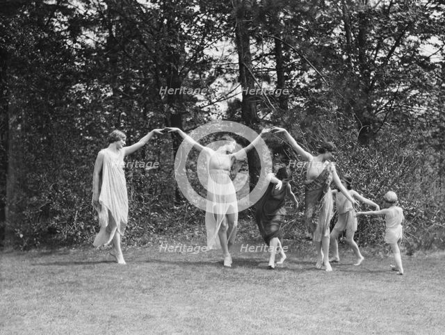 Elizabeth Duncan dancers and children, 1929 Creator: Arnold Genthe.
