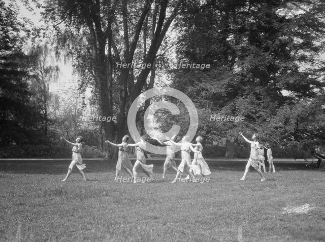 Elizabeth Duncan dancers and children, 1920 Creator: Arnold Genthe.