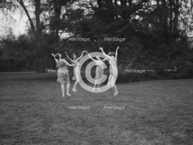 Elizabeth Duncan dancers and children, 1920. Creator: Arnold Genthe.