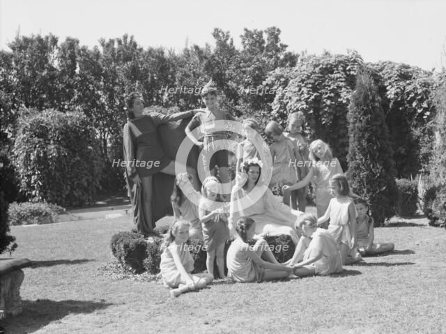Elizabeth Duncan dancers and children, portrait photograph, 1941 Creator: Arnold Genthe.