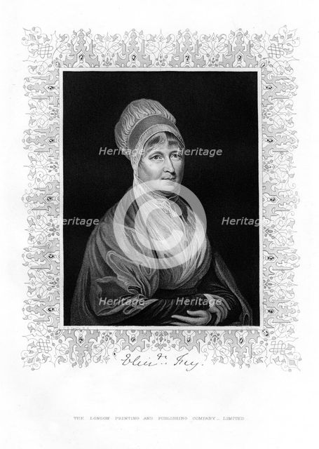 Elizabeth Fry, British philanthropist, 19th century.Artist: J Cochran
