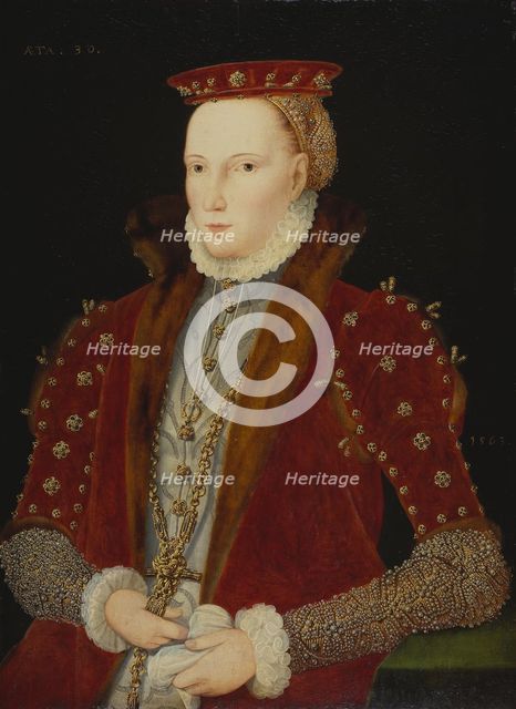 Elizabeth I of England (1533-603), the "Gripsholm Portrait", 1563. Creator: Anon.