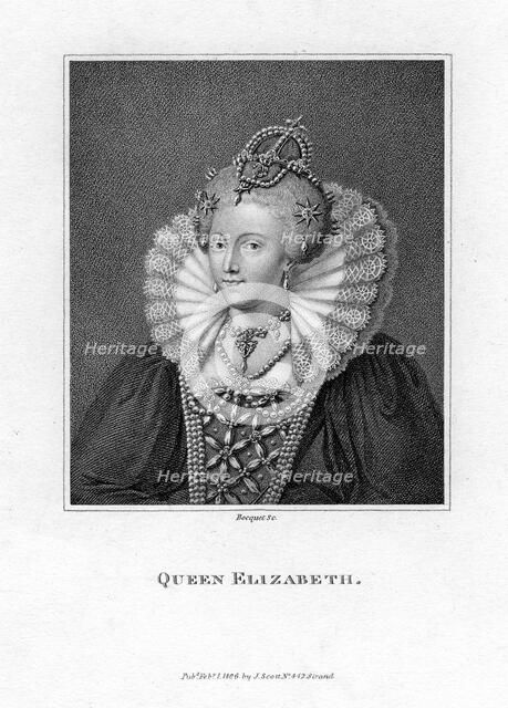 Elizabeth I of England, (1806).Artist: Bocquet