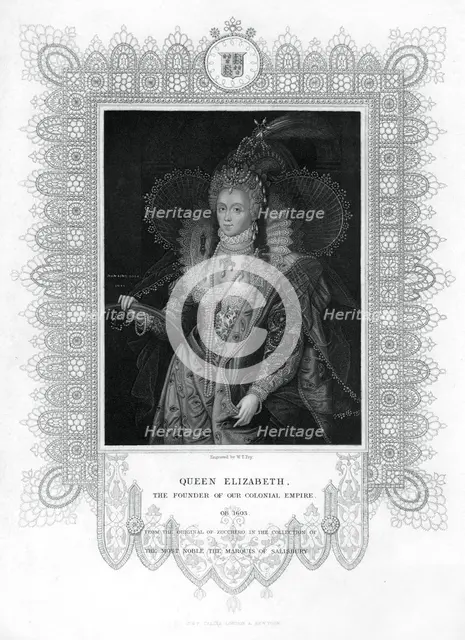 Elizabeth I of England, (19th century).Artist: William Thomas Fry