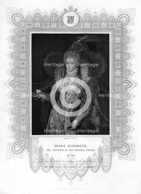 Elizabeth I of England, (19th century).Artist: William Thomas Fry