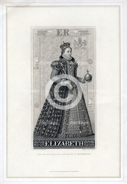 Elizabeth I of England, (late 19th century).Artist: W Ridgway