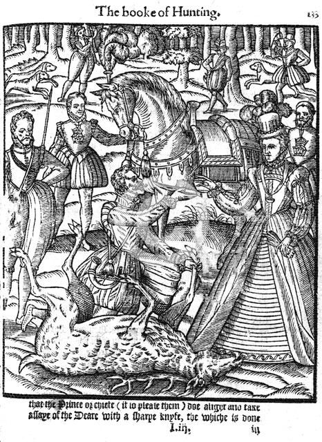 Elizabeth I performing the ceremony of assaying the stag, 1576. Artist: Unknown