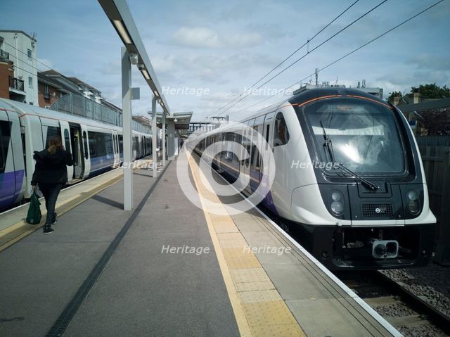 Elizabeth Line, Abbey Wood, London, UK, May 2022. Creator: Ethel Davies.