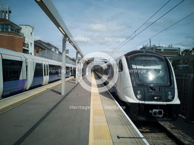 Elizabeth Line, Abbey Wood, London, UK, May 2022. Creator: Ethel Davies.