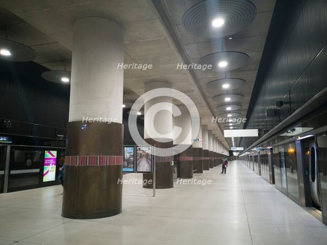 Elizabeth Line, Woolwich Arsenal, London, UK, May 2022. Creator: Ethel Davies.