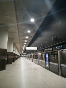 Elizabeth Line, Woolwich Arsenal, London, UK, May 2022. Creator: Ethel Davies