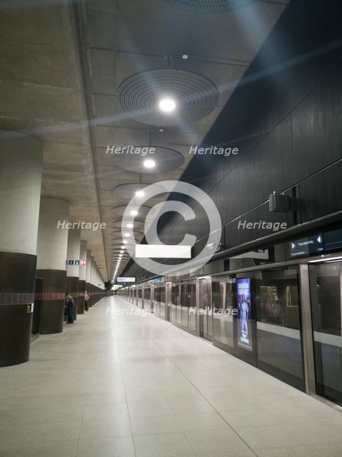 Elizabeth Line, Woolwich Arsenal, London, UK, May 2022. Creator: Ethel Davies.