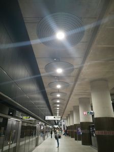 Elizabeth Line, Woolwich Arsenal, London, UK, May 2022. Creator: Ethel Davies