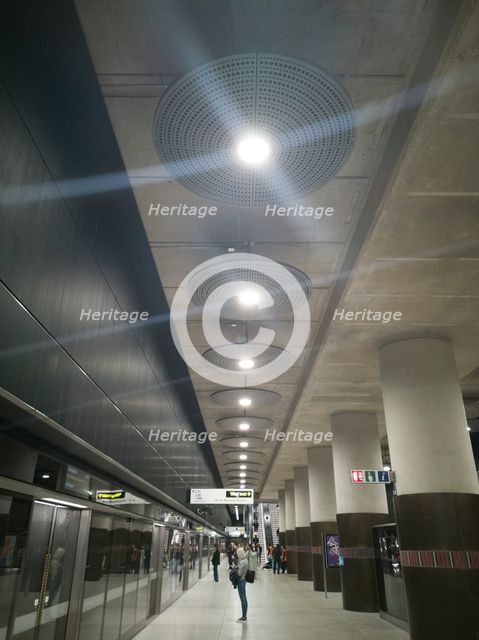 Elizabeth Line, Woolwich Arsenal, London, UK, May 2022. Creator: Ethel Davies.