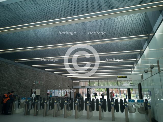 Elizabeth Line, Woolwich Arsenal, London, UK, May 2022. Creator: Ethel Davies.