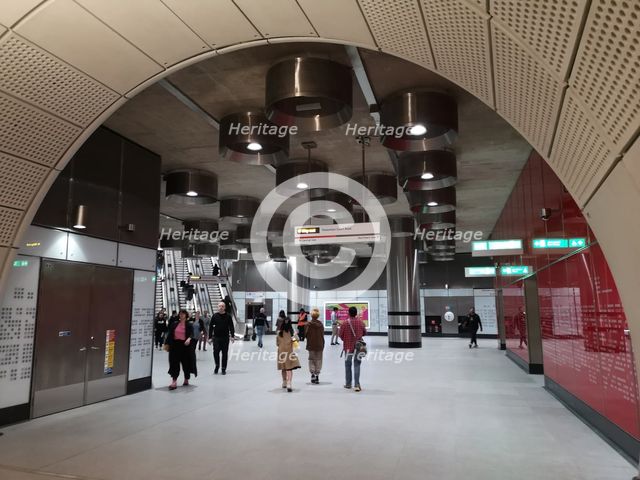 Elizabeth Line, Tottenham Ct Rd, London,UK, May 2022. Creator: Ethel Davies.