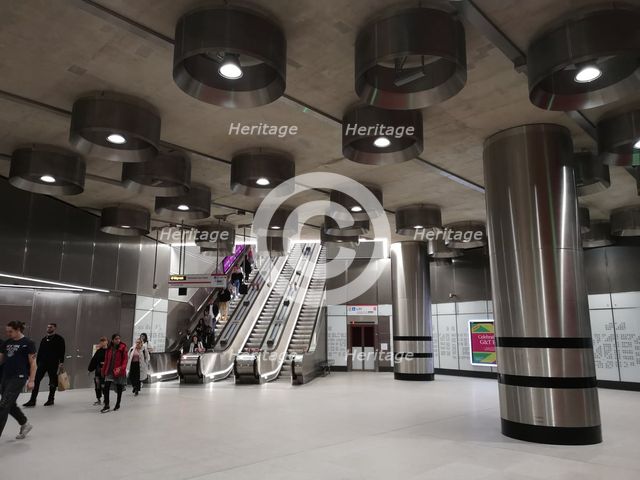 Elizabeth Line, Tottenham Ct Rd, London,UK, May 2022. Creator: Ethel Davies.