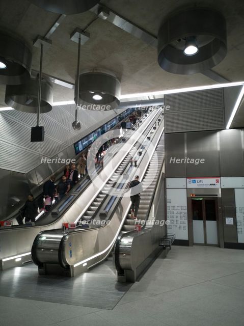 Elizabeth Line, Tottenham Ct Rd, London,UK, May 2022. Creator: Ethel Davies.