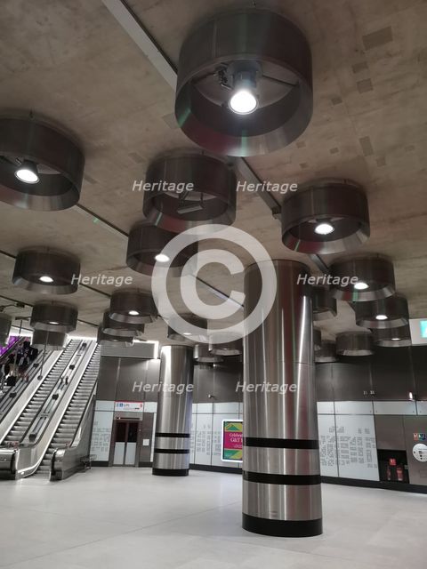 Elizabeth Line, Tottenham Ct Rd, London,UK, May 2022. Creator: Ethel Davies.