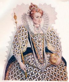 Elizabeth, Queen of England, Defeat of the Spanish Armada, 1588, (1902). Artist: Edmund Thomas Parris