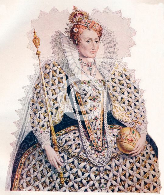 Elizabeth, Queen of England, Defeat of the Spanish Armada, 1588, (1902). Artist: Edmund Thomas Parris
