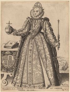 Elizabeth, Queen of Great Britain, published 1601. Creator: Christoffel van Sichem I