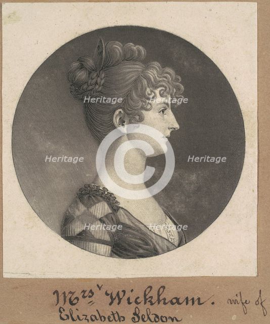 Elizabeth Selden McClurg Wickham, 1808. Creator: Charles Balthazar Julien Févret de Saint-Mémin.