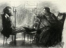 Elizabeth Siddal drawing Rossetti, 1853, (1947). Creator: Dante Gabriel Rossetti