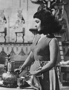Elizabeth Taylor, British actress, starring in the title role in Cleopatra, 1963