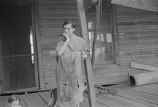 Elizabeth Tengle on porch, Hale County, Alabama, 1936. Creator: Walker Evans