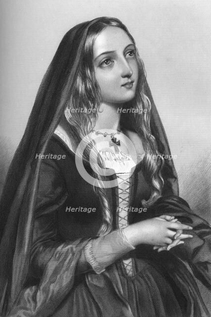 Elizabeth Woodville (1437-1492), queen consort of King Edward IV, 1851.Artist: H Austin