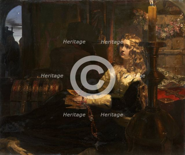 Elizabeth Woodville in her Sanctuary, Westminster after the abstraction of her eldest Son...c1855. Creator: Arthur George Walker.