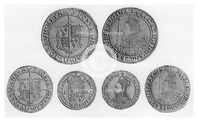 Elizabethan coins, (1896). Artist: Unknown