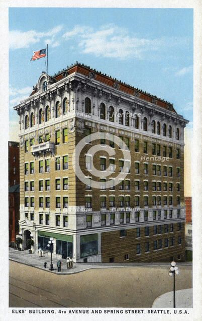 Elks Building, Fourth Avenue and Spring Street, Seattle, Washington, USA, 1915. Artist: Unknown