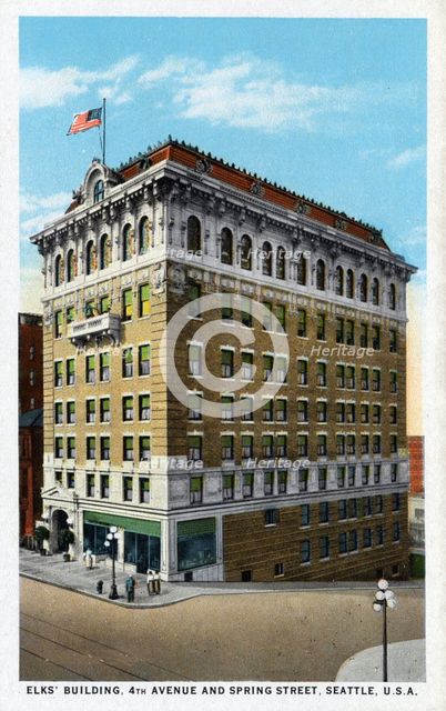 Elks Building, Fourth Avenue and Spring Street, Seattle, Washington, USA, 1915. Artist: Unknown