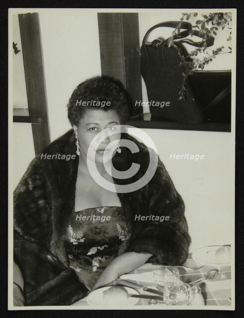 Ella Fitzgerald after a concert at Colston Hall, Bristol, 24 February 1955. Artist: Denis Williams