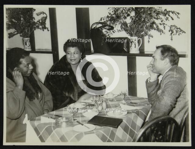 Ella Fitzgerald with her sister and record producer and impresario Norman Granz, Bristol, 1955. Artist: Denis Williams